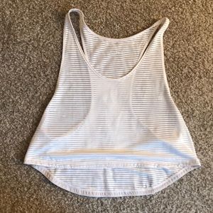 White crop top mesh tank top
